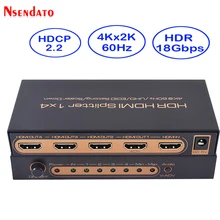 1 в 4 выход 4 k HDR с мультимедийным интерфейсом высокой четкости Масштабирование адаптер 1X4 4 K 60 Гц 18 Гбит/с, HDR Переключатель HDMI конвертер для PS3 PS4 DVD STB XBox