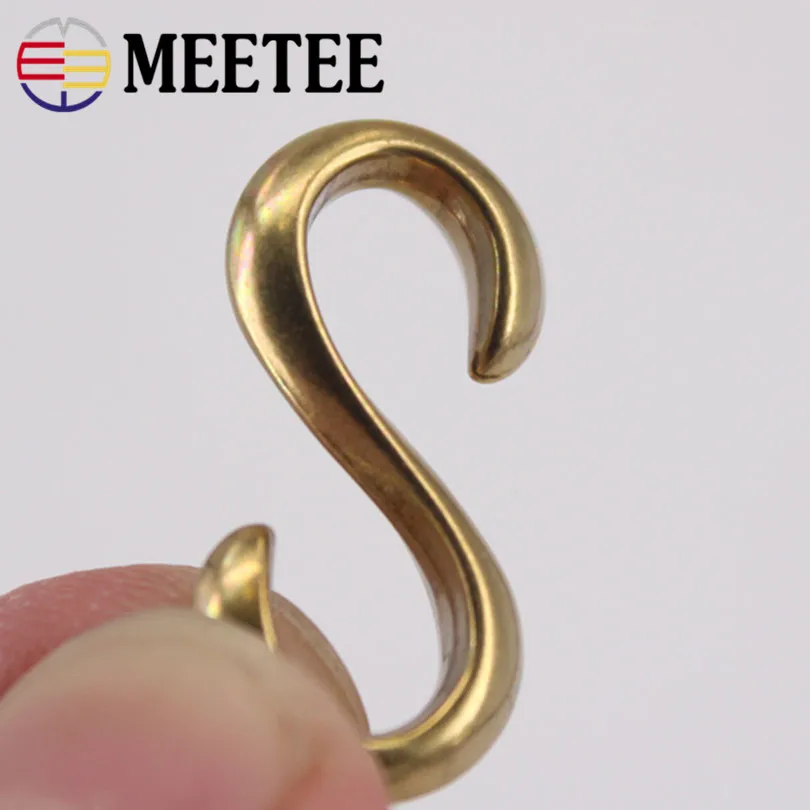 Meetee 10pcs 12 25mm S Hook Pure Brass Brass Bracelet Hook Copper