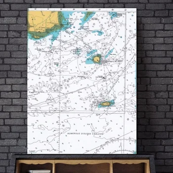 

Maritime map Flat Holm Art Canvas Prints Wall Pictures Modern Paintings