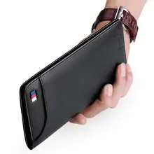 WilliamPOLO wallet mens long leather wallet Slim Clutch Bag luxury Men Wallet Genuine Leather mens wallet leather clutch bag men williampolo minimalist business men s clutch bag genuine leather flap handy wallet men clutches with cigarette case phone pocket