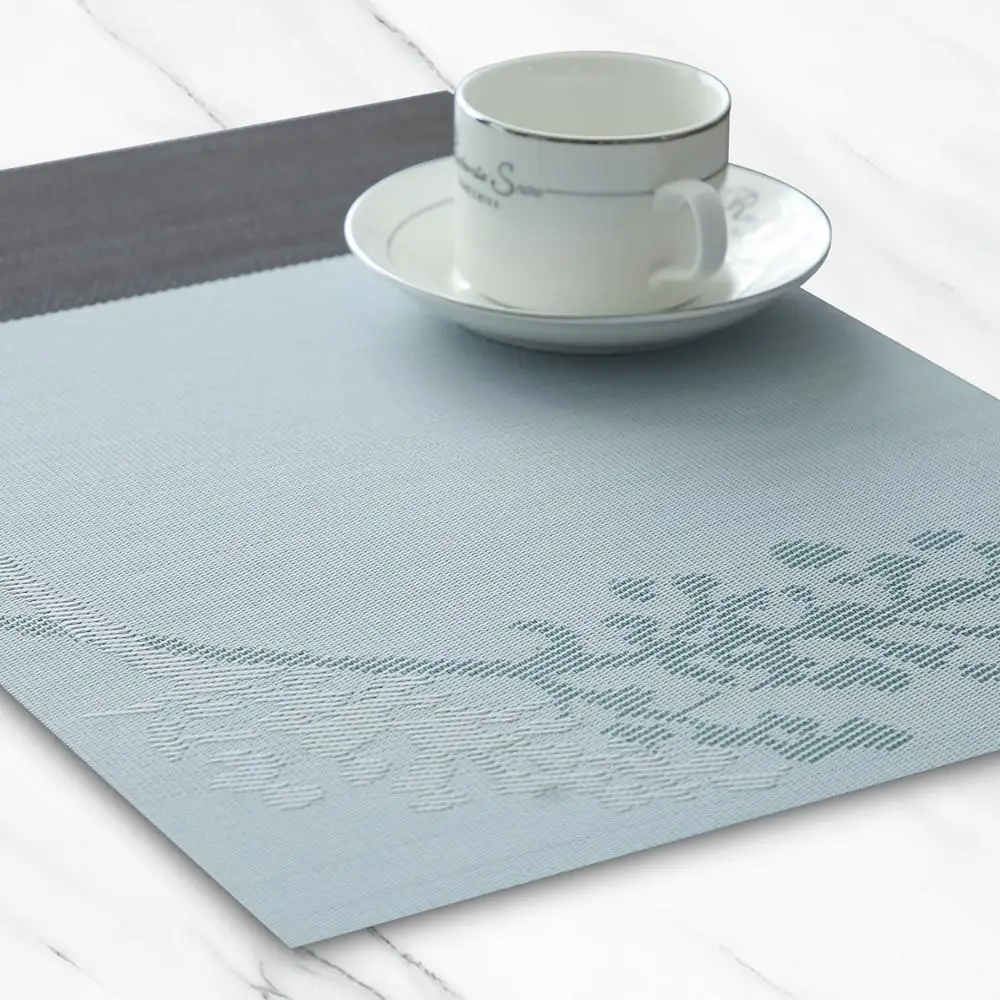  Topfinel PVC Flower Pattern Placemats for Dining Table Runner Linens place mat in Kitchen Accessori