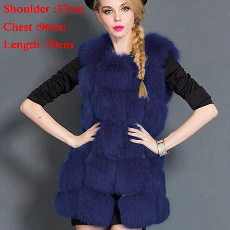 Faux Fur Coat Winter Women 2018 New Fashion Casual Warm Slim Sleeveless Faux Fox Fur Vest Winter Jacket Women casaco feminino