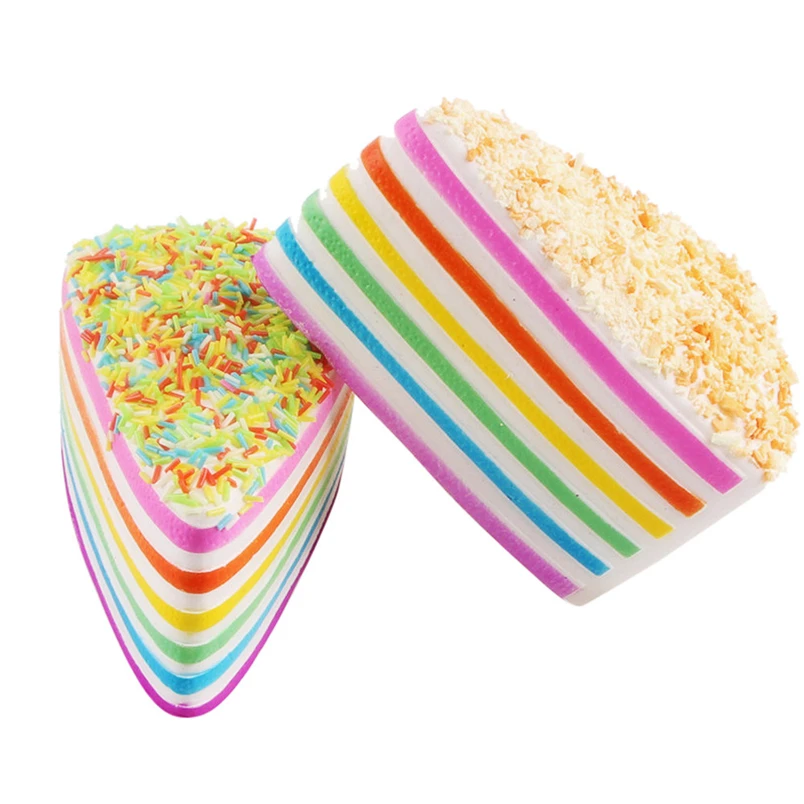 

Hiinst anti stress 2017 Squishy Cute Rainbow Cake Squeeze Healing Fun Kids Kawaii Toy*R squeeze toy Drop shipping