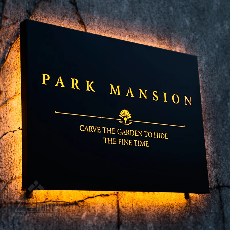 Signbord屋外アウトレットサイン304ステンレス鋼バックライト付きledライト看板ストアバーホテルカスタマイズされたデザインを図面にsignboardsignboard led