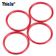 4 шт красный автомобиль интерьера кондиционер, устанавливаемое на вентиляционное отверстие в салоне автомобиля кольцо выхода Круглый Круг накладка украшения Стикеры для Audi A1