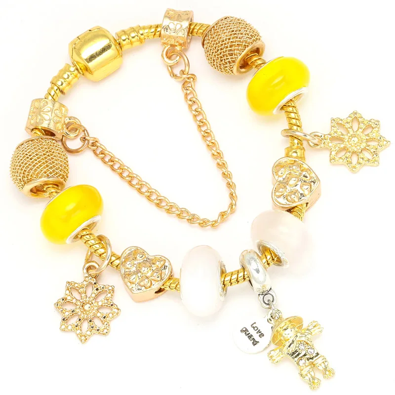 

Boosbiy 2018 Spring Style Gold European Charm Bracelet Fits Original Pandora Bracelets for Women Valentine's Day Gifts BBA301