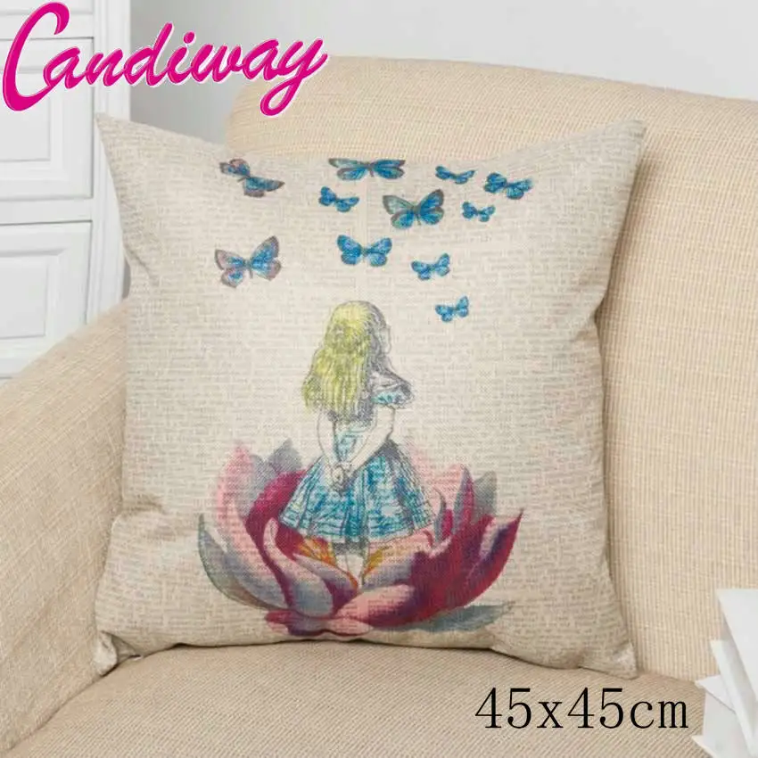 45x45cm Flowers small girl pillowcase household pillowcase Cotton and