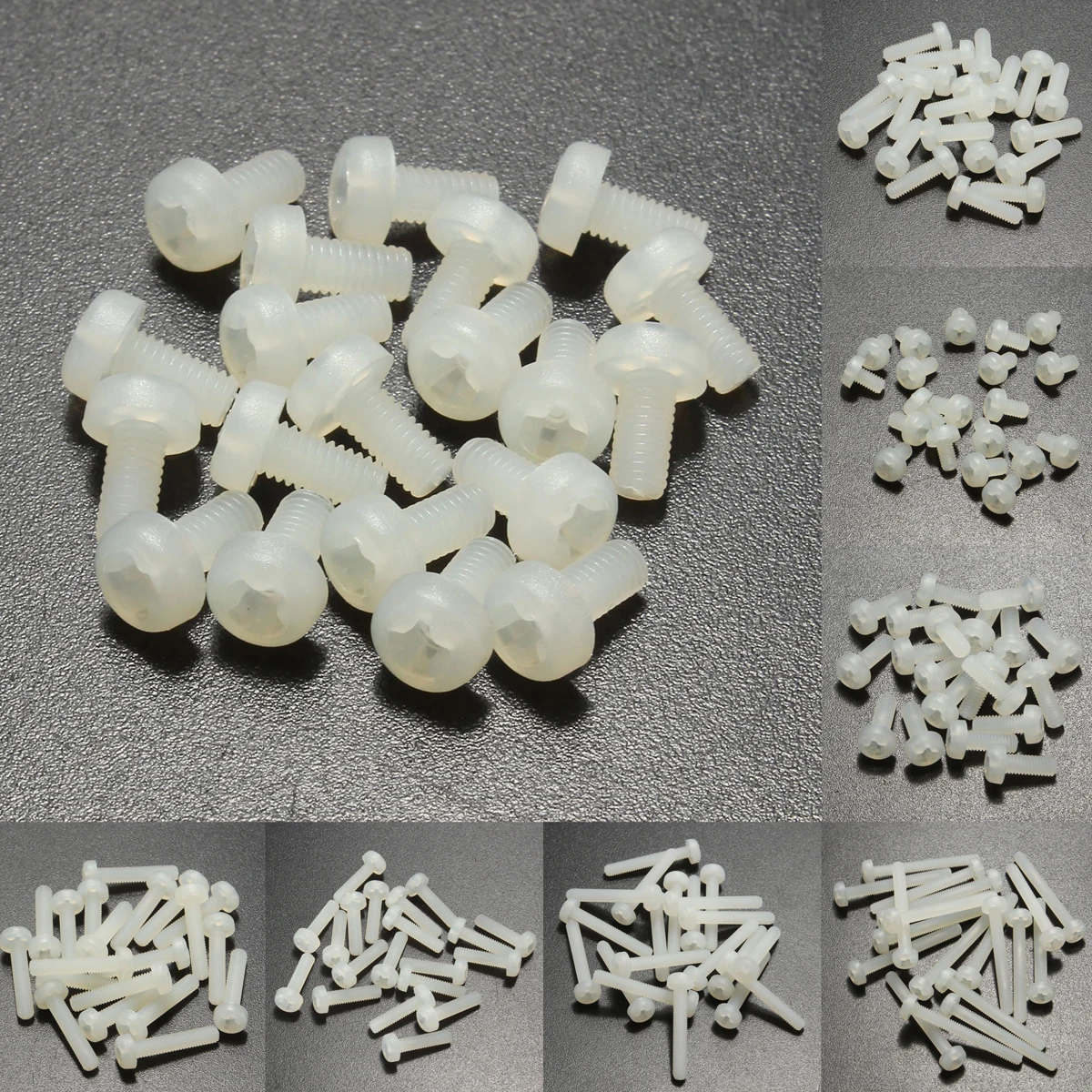 

MTGATHER 20pcs M3 White Transparent Round Pillips Pan Head Plastic Nylon Screw Bolt 5/6/8/10/12/15/20/25mm Length Screws