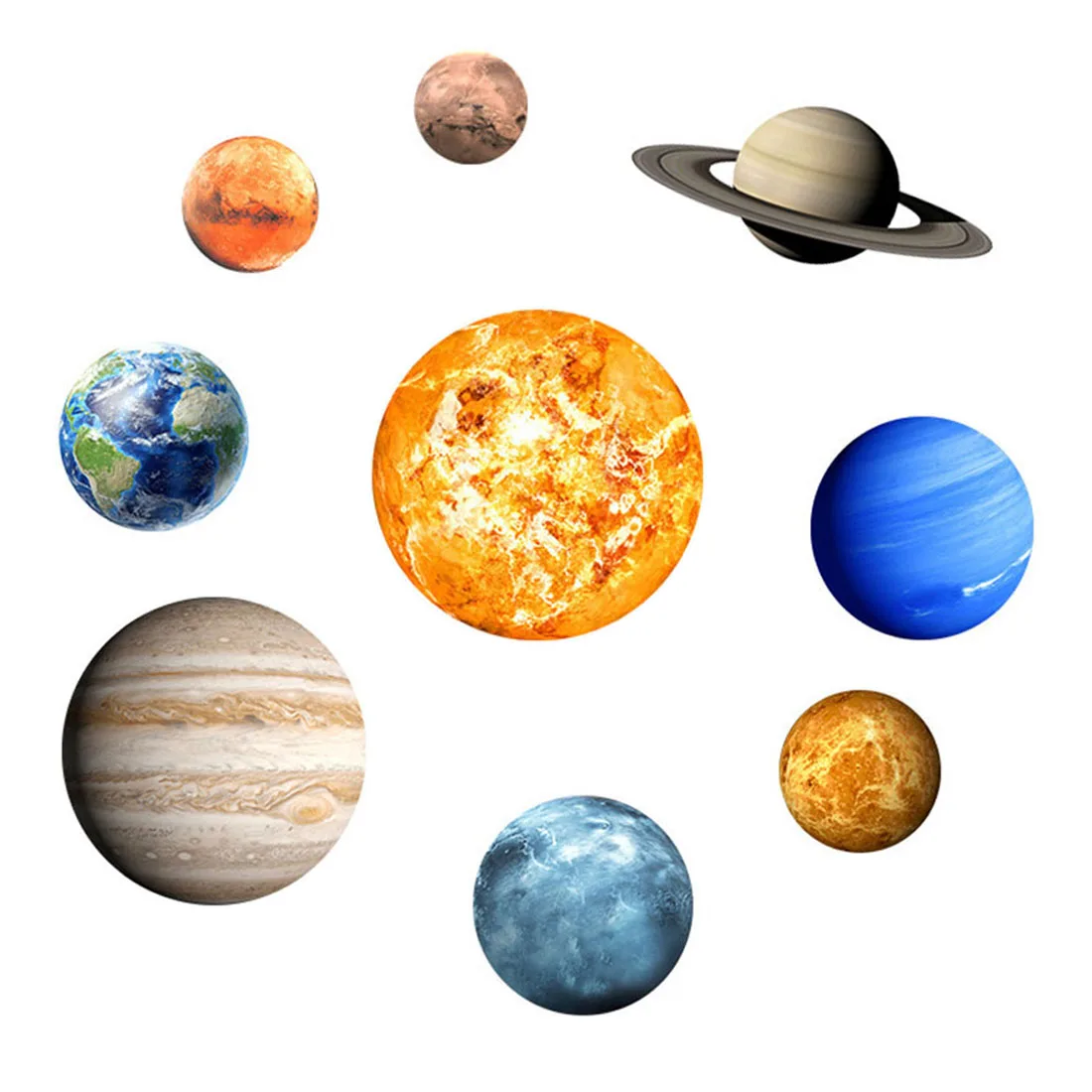 

High Quality Wall Stickers for Kids Rooms Space Removable 3D Wall Stickers Glow in The Dark Planets Stickers for Wall Home Decor