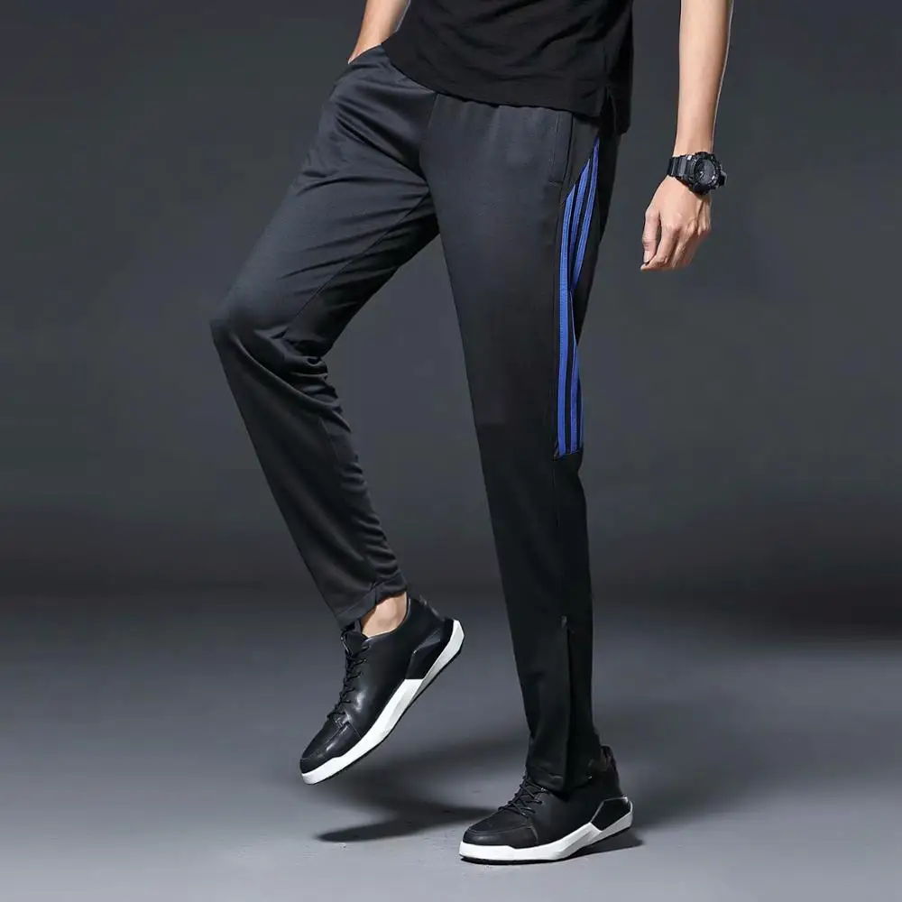 Мужские спортивные штаны для бега на молнии с карманами спортивный, футбольный футбол тренировочные спортивные штаны эластичные леггинсы Беговые брюки для тренировок - Цвет: K803 pants blue