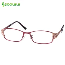 SOOLALA очки для чтения, женские и мужские очки для чтения в полой оправе, диоптрийные очки для дальнозоркости+ 0,5 1,5 1,75 2,25 до 5,0