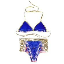 Для женщин Летняя пикантная обувь золотого цвета женские Леггинсы для йоги из бандажный Купальник c вырезом на бретелях бандажный купальник пуш-ап купальник бикини набор