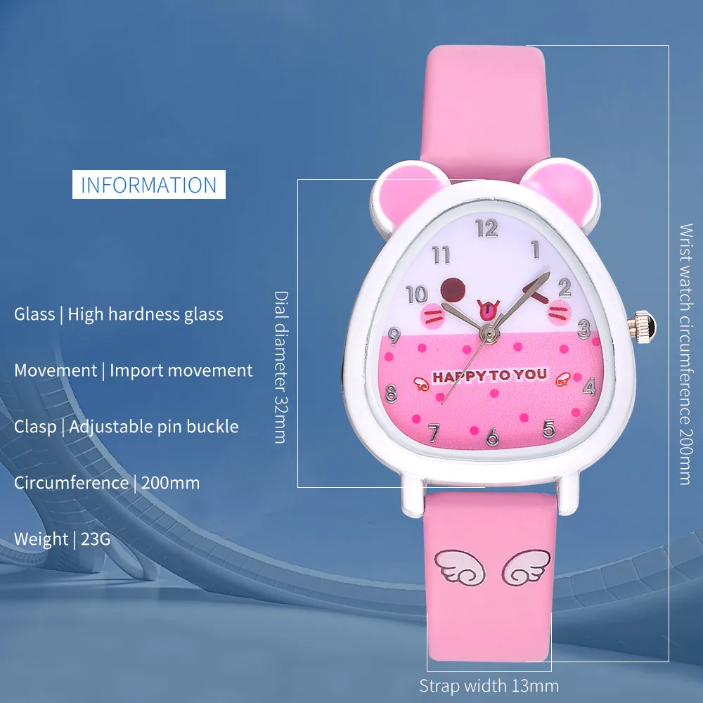 Новые брендовые милые детские наручные часы с кошкой подарок для девочки аналоговые часы кожаный ремешок студенческий мультфильм кварцевые часы reloj de mujer