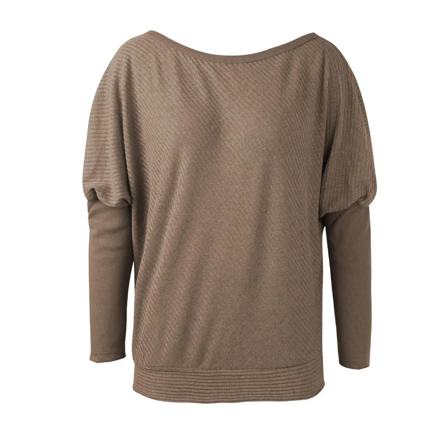 Gladiolus Slash Neck Sexy Autumn Winter Sweater Women 2018  Long Sleeve Loose Casual Long Knitted Pullover Women Sweater Jumpers (38)