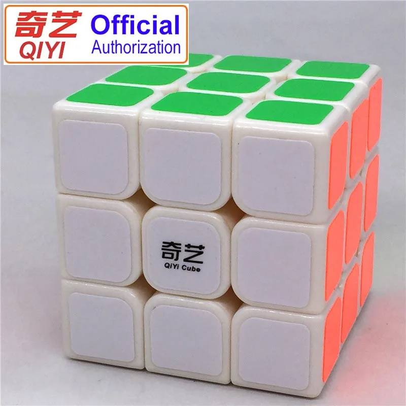 Официальное разрешение QIYI Волшебные кубики 3x3x3 5,6 см наклейка Скорость Твист Головоломка игрушки для детей подарок волшебный куб MF306 - Цвет: white