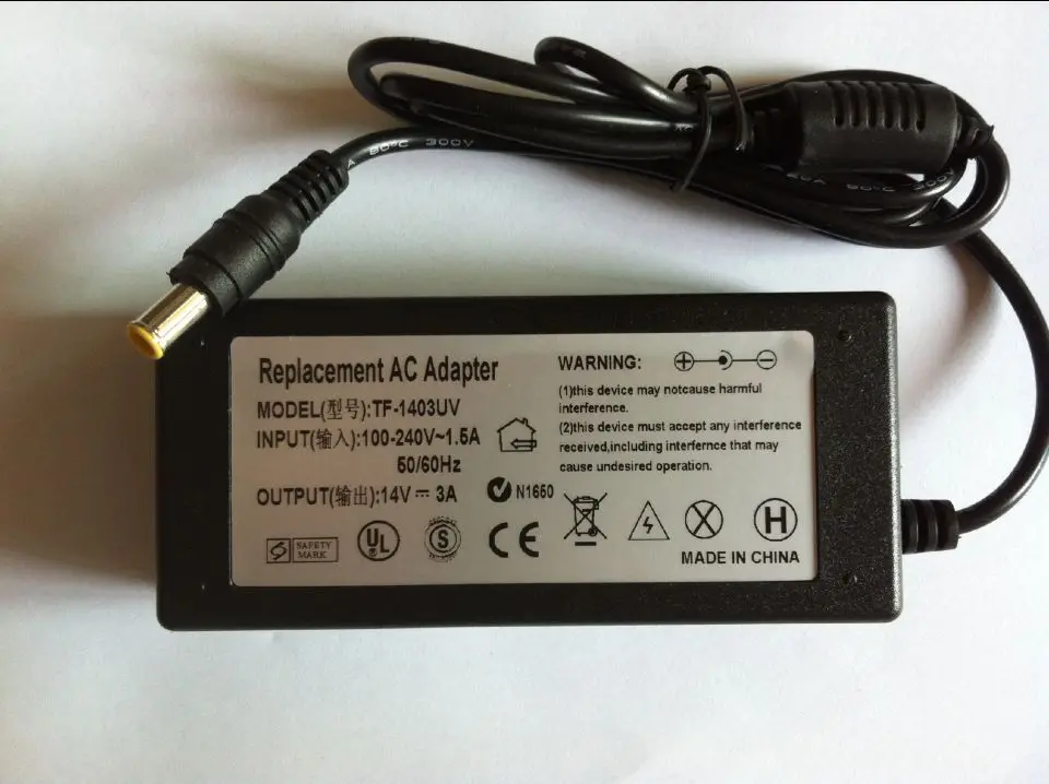 Адаптер питания для Samsung SyncMaster S27A350H LS27A350HSY/ZA SA350 14 В 3 А ЖК-монитор | Электроника