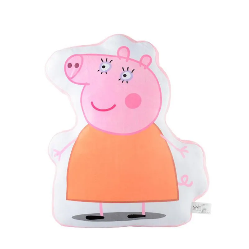 Hot 42-46cm Genuine Peppa Pig peppa George dad mum Dinosaur family plush toy Biscuit pillow kids birthday Christmas gift Doll - Цвет: 04 - 1pc