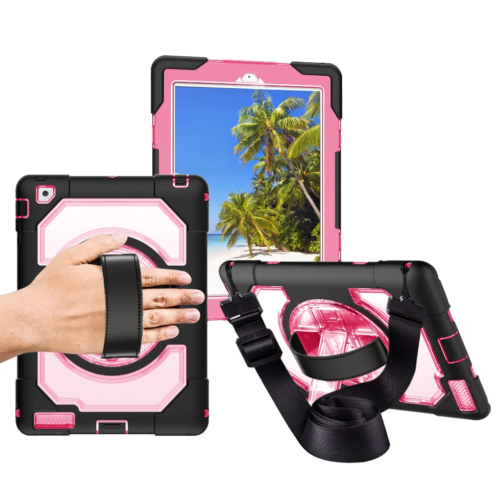 

Soft Silicone+Hard PC Armor Shockproof Case Tablet Cover For iPad 2/3/4,Anti-Drop Heavy Duty 360 Full Protection Shell-Miesherk
