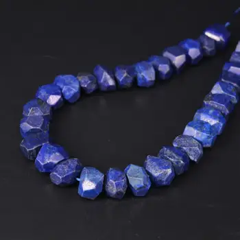 

15.5"/strand Faceted Nugget Pendant Beads,Natural Lapis Lazuli Gems Stone Cut Nugget Loose Beads Bulk Bracelet Jewelry Making