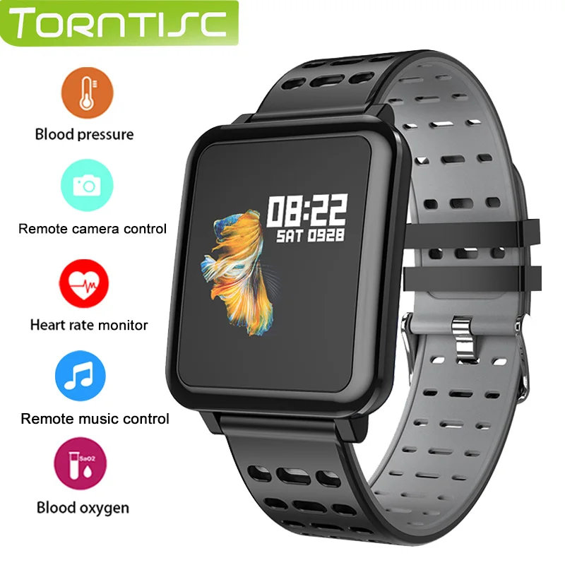 

Torntisc Fitness Bracelet Waterproof Support Call Messages Reminder Heart Rate Blood Pressure oxygen Monitoring Smart Watch Men