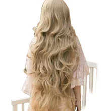 QQXCAIW женские длинные волнистые косплей блонд 100 см супер длинные термостойкие синтетические волосы парики