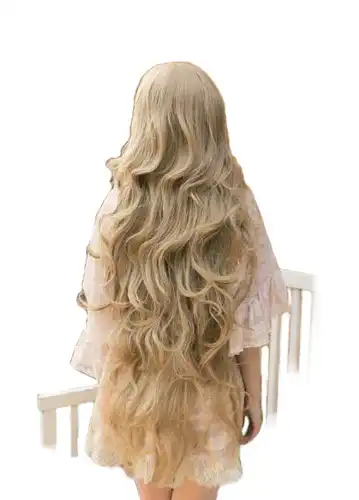 Qqxcaiw Women Girls Long Wavy Cosplay Blonde 100 Cm Super Long