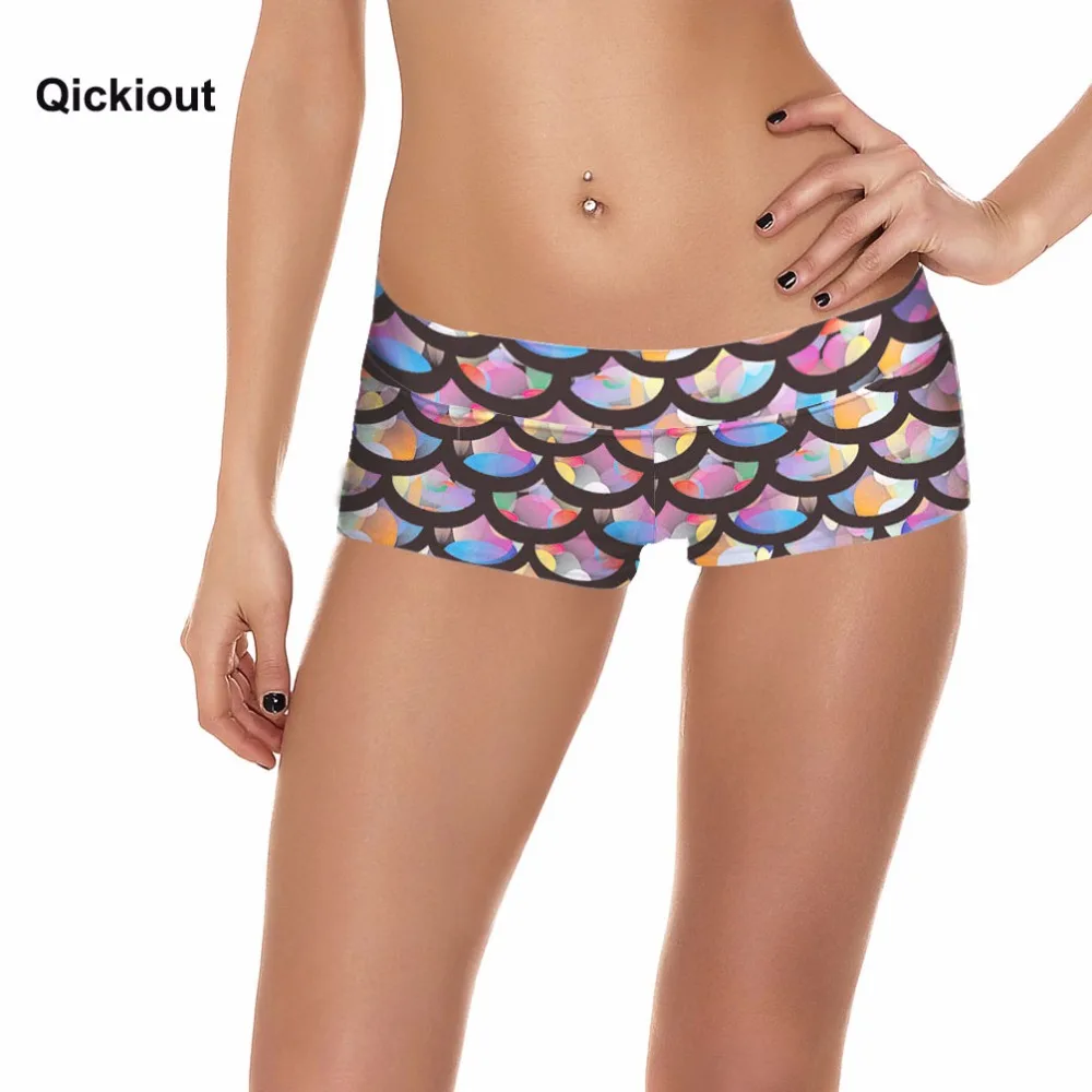 

Qickitout Shorts 2016 Brand Fashion New Fitness Shorts Women Casual Color Scale Digtal Print Elasticity Waist shorts