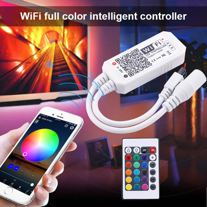 

WiFi Wireless Smart Controller with 24 Keys Remote Control for LED Light Home Bar JDH99