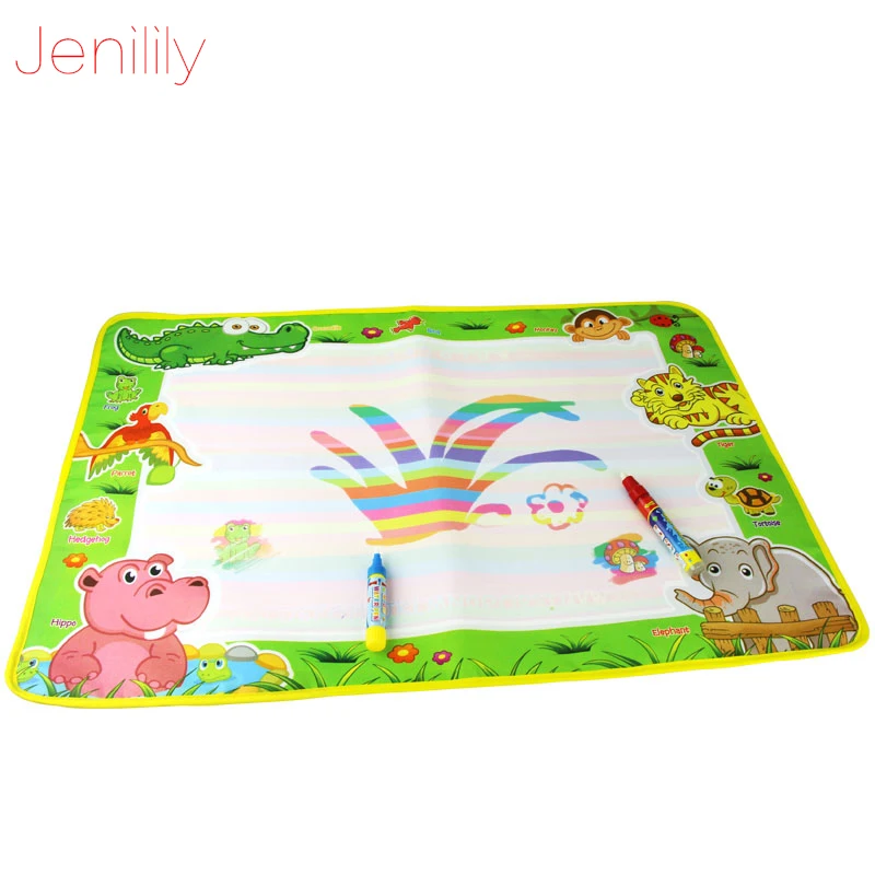 74x49cm Children Drawing Toys Set Magic Water Painting Mat + 2 Water Drawing Pen Child's Drawing Board Mat Educational Toys Gift