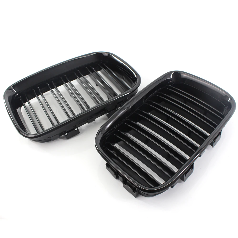

38* 26.5*7.5 cm ABS Grilles Left Right Bright Black Front Grill For 1992-1996 BMW E36 318i Replace