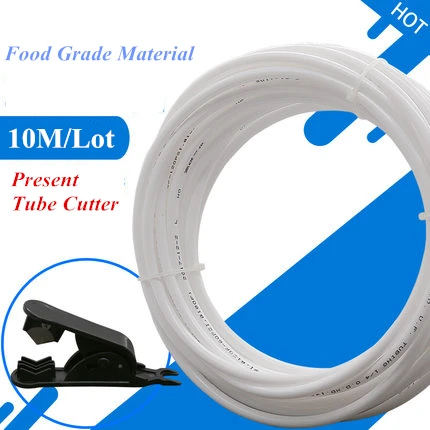 

10M Food Grade Water Filter RO Hose White Hose Tube PE Pipe 1/4" Use for RO Water System