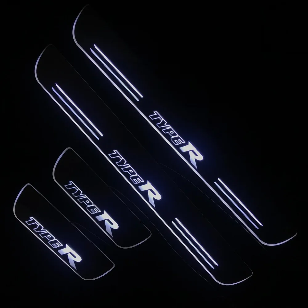 RQXR led движущиеся дверные потертости для Honda Civic dynamic дверные подоконники пластины с плоской подкладкой наложения потока/фиксированный свет, 4 шт