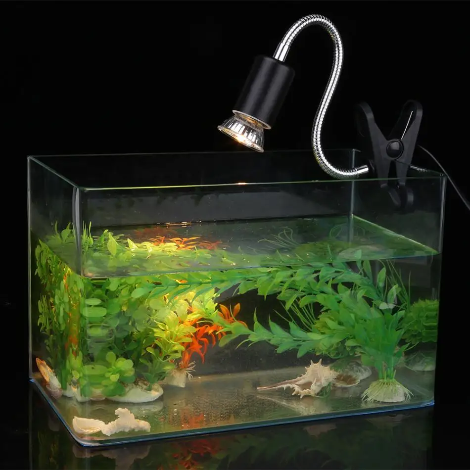 Аквариум Регулируемый нагревательный светильник держатель аквариум лампа с фиксатором под рептилию С черепашками-Температура управляемый 25/50/75 Вт