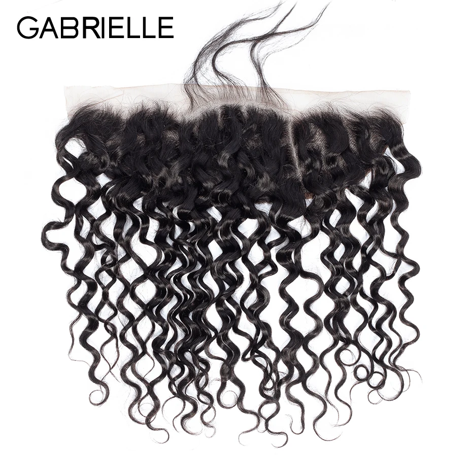 

Gabrielle Brazilian Water Wave Lace Frontal 13x4 Free Part Natural Color Non-remy Human Hair Ear to Ear Frontal 8-22 inches