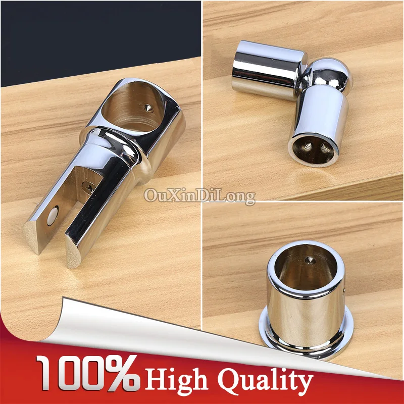 Brand New Brass Shower Bathroom Hardware Include 2PCS A3 Dia 19mm Universal Connectors + 2PCS B3 Dia 19mm Hanging Clamps