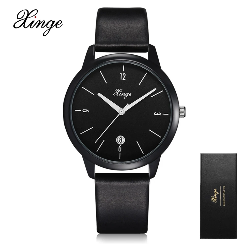 

Xinge Brand Mens Watches Top Brand Luxury Fashion Casual Wristwatches Leather Mens Quartz Watches Dress Clock Wrist Watches