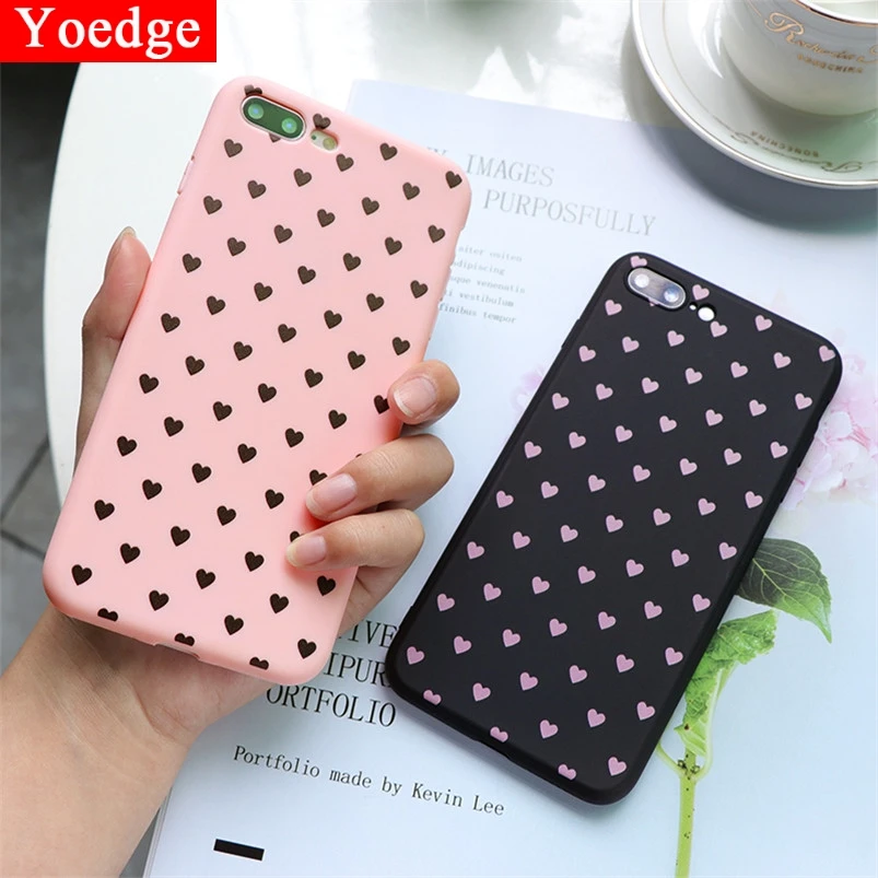 

Heart Phone Case For iPhone 11 Pro XS Max XR X 10 8 7 6 6S Plus 5 5S SE Luxury Soft TPU Back Cover Black Funda For iPhone X Case