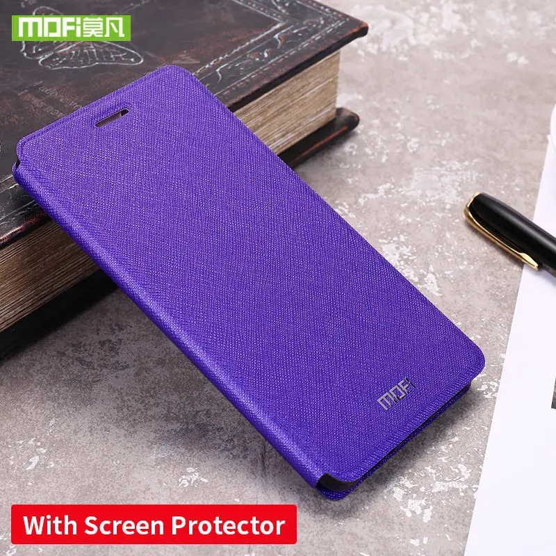 MOFI для Xiaomi Redmi Note 4x чехол для Xiaomi Redmi Note 4x Pro Чехол Силиконовый Флип кожаный 360 для Xiaomi Redmi note4x чехол - Цвет: purple W protector