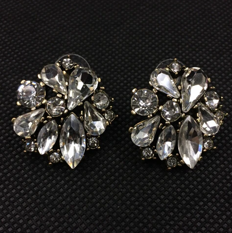 

Good quality full CZ crystal statement big crystal stud Earrings for women girl party crystal wing earring wholesale and retail