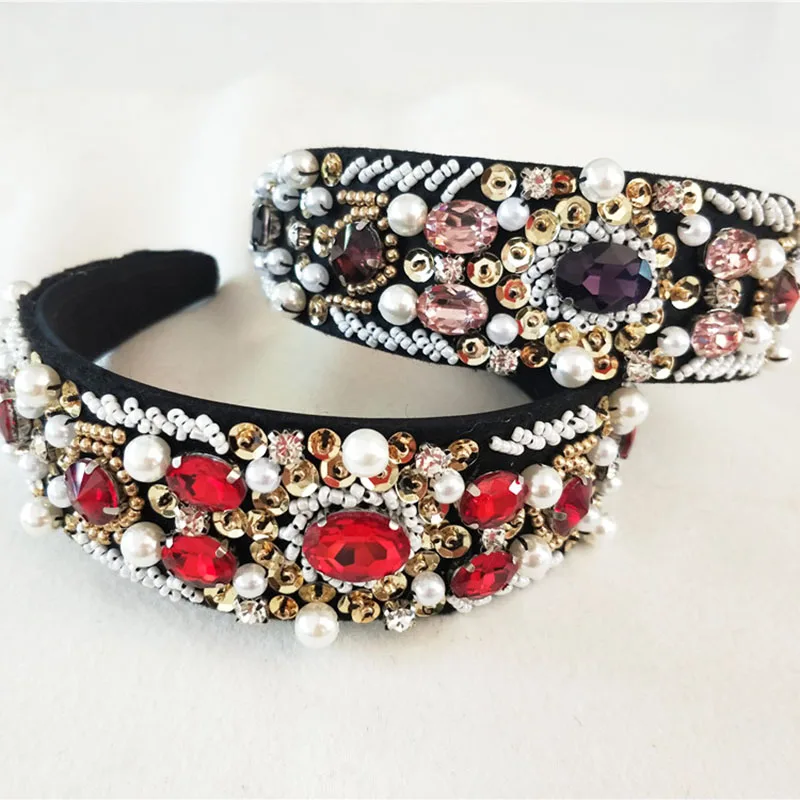 Women Lady Sequins Fashion Metal Rhinestone Head Chain font b Jewelry b font Headband Hairband crown