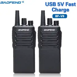 2 шт. Baofeng BF-V9 Мини Walkie Talkie USB 5 В Быстрая зарядка UHF 400-470 мГц из BF-888S bf888s двухстороннее радио Ham Портативный радио
