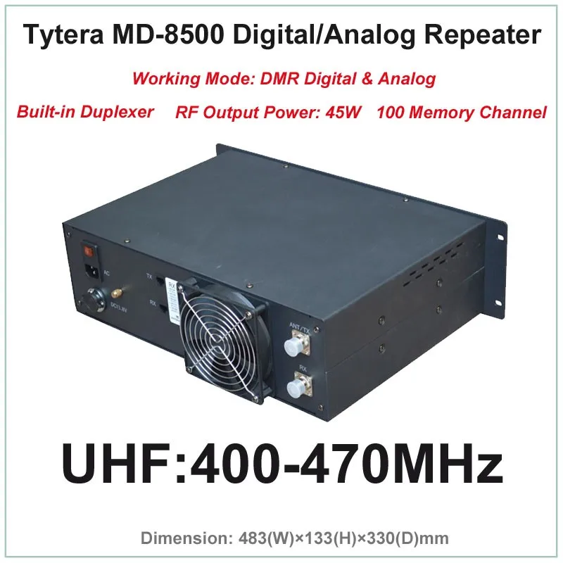 Tytera TYT md-8500 UHF 400-470 мГц DMR цифровой и аналоговый Профессиональный Двухканальные рации ретранслятора с двусторонней печати (rf Выход мощность 45