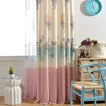 

Riding Cartoon Sweet Pink Curtains For Children Girl Tulle Sheer Volie Curtain Quality Window Cortinas Kids Room Curtains