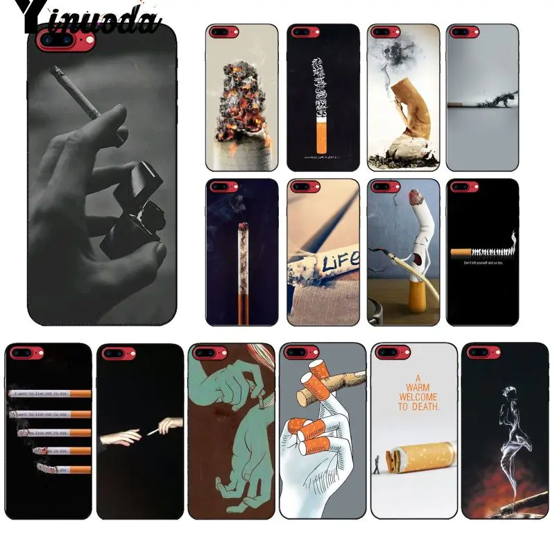 

Yinuoda cigarette aesthetic Smart Cover Black Soft Shell Phone Case for Apple iPhone 8 7 6 6S Plus X XS MAX 5 5S SE XR Cover