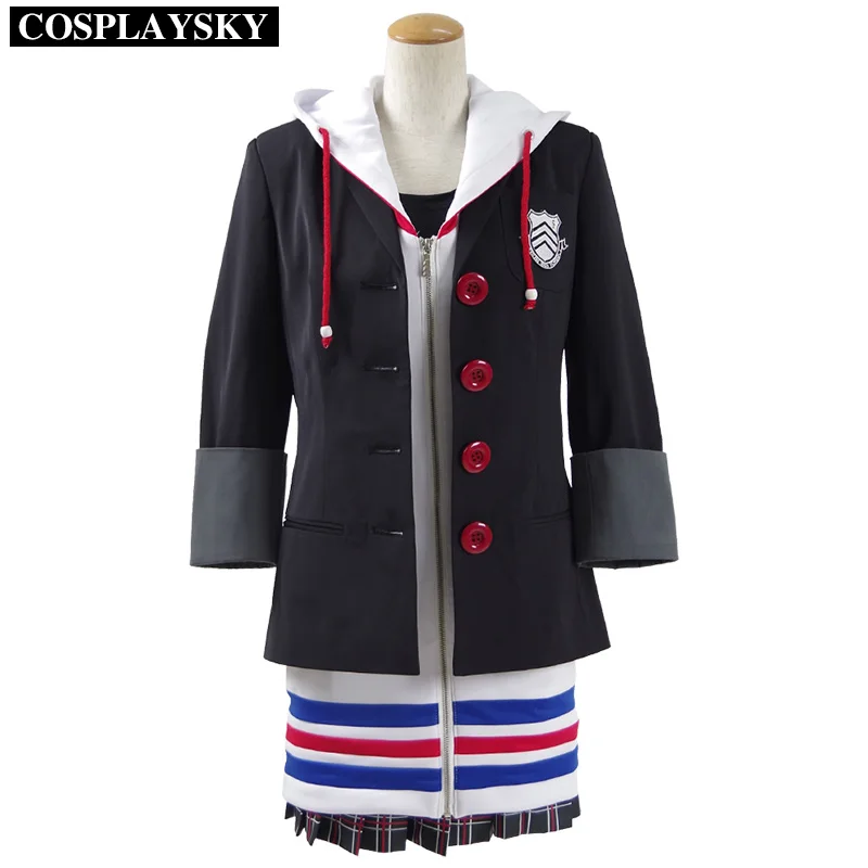 ペルソナ5アンtakamakiコスプレ衣装新しい学校制服ハロウィンコートdressシャツスカートフルセット