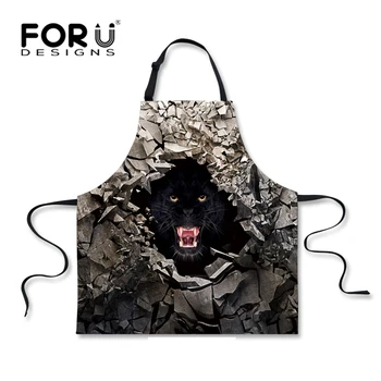 

Funny Animals Men Aprons Women Kitchen Cooking Tablier Cuisine Adulte 3D Zoo Animal Aprons Home Cleaning Tool Accessories