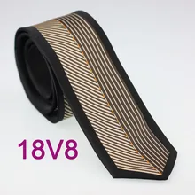 Yibei Coachella Галстуки Для мужчин черный границы коричневого цвета хаки вертикальный диагональные полосы Средства ухода за кожей шеи галстук узкие жаккардовые Средства ухода за кожей Шеи Галстуки тонкий 6 см