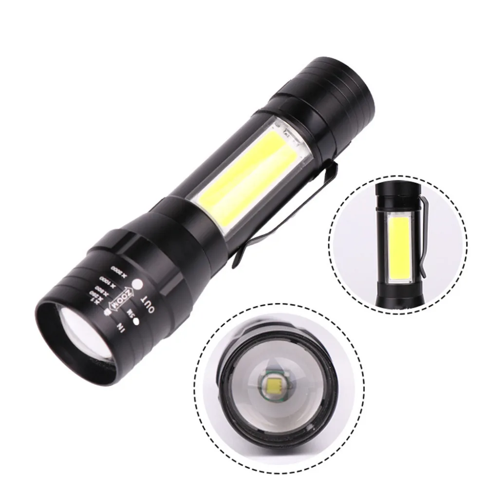 2019 T6 LED flashlight USB rechargeable waterproof flashlight safe night ride flashlight 18650 battery Lighting 500M 40J20 (4)