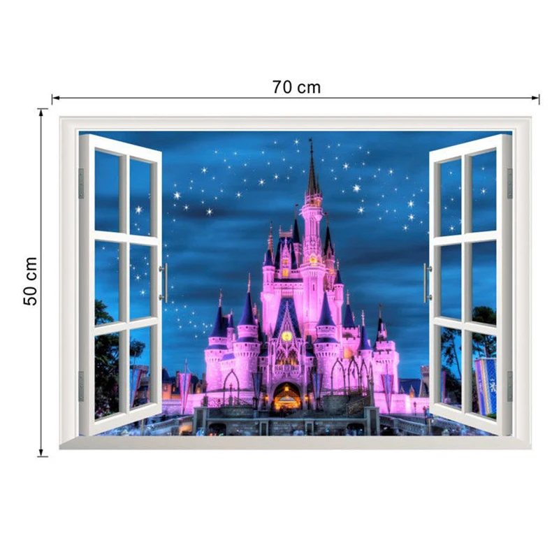 DIY Princess Castle Window Wall Sticker Decal Girl Bedroom Nursery Decor Removable