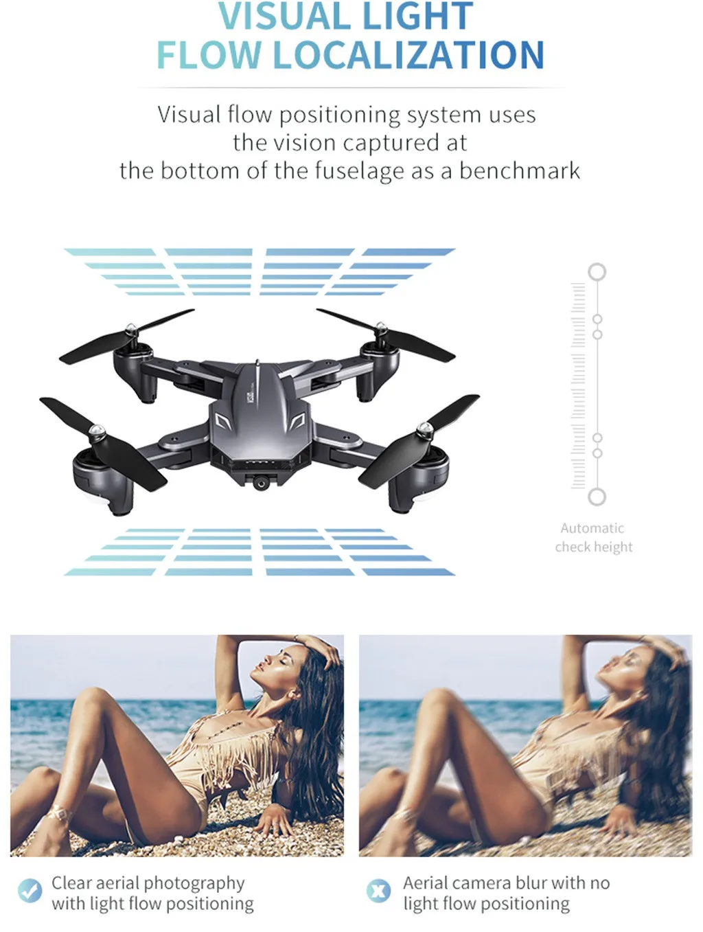 VISUO XS816 складной Квадрокоптер Двойная камера WiFi 2MP+ 0.3MP оптический поток Радиоуправляемый Дрон долговечность Vibrato функция оптическая